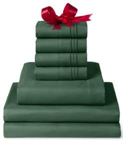 Juego de sábanas Split King Mellanni - -Verde esmeralda