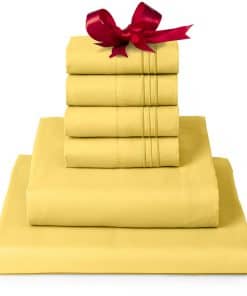 Juego de sábanas California King Mellanni -Amarillo