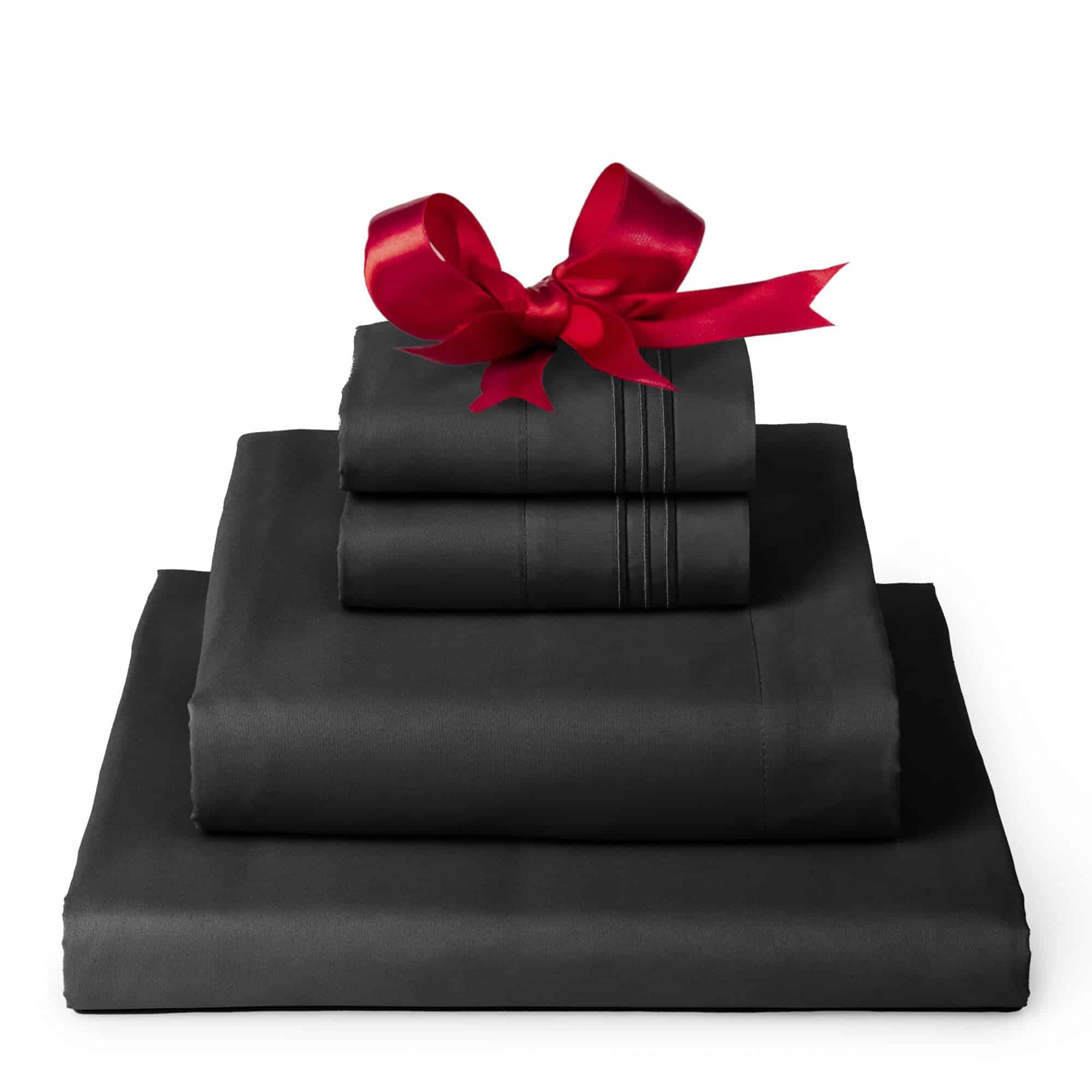 Juego de sábanas Mellanni Twin - Colección -Negro