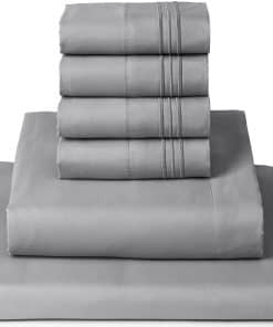 Juego de sábanas California King Mellanni -Gris claro