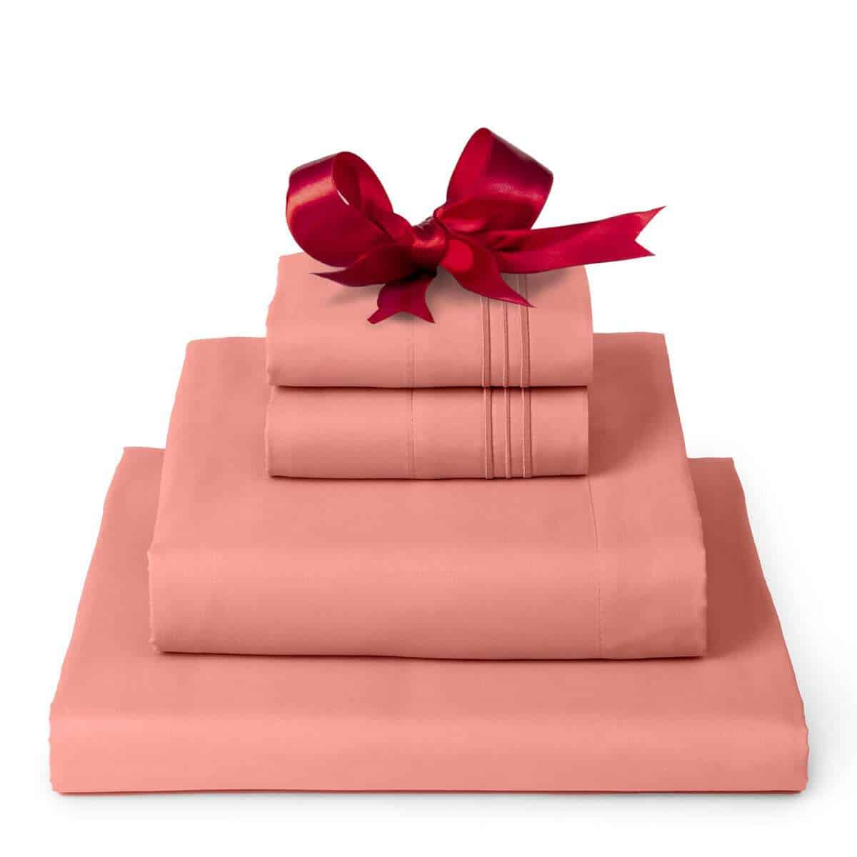 Juego de sábanas Mellanni Twin - Colección -Coral