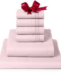 Juego de sábanas California King Mellanni -Rosa Rubor