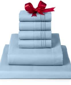 Juego de sábanas California King Mellanni -Azul Claro