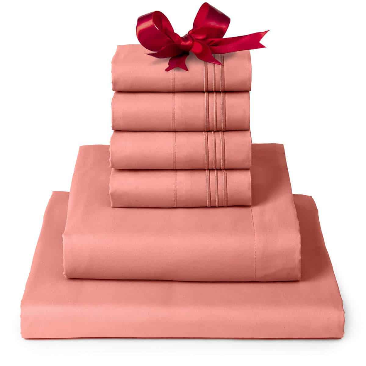 Juego de Sábanas King Mellanni - Colección -Coral