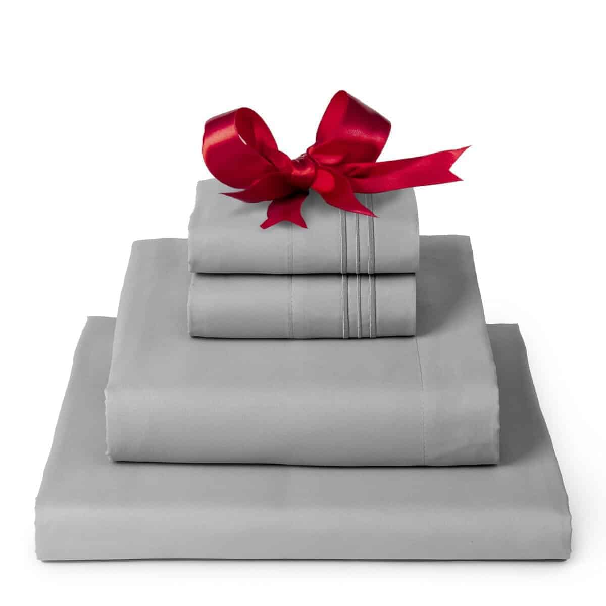 Juego de Sábanas Mellanni Twin - Colección -Gris Claro