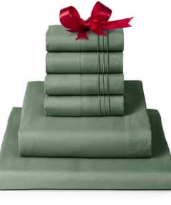 Juego de sábanas Mellanni King - Colección -Salvia