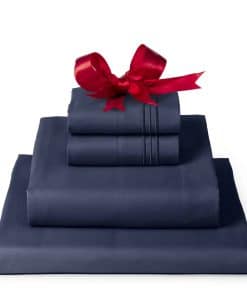 Juego de sábanas Mellanni Twin XL - Colección -Azul marino