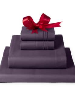 Juego de sábanas Mellanni Twin XL - Colección -Morado