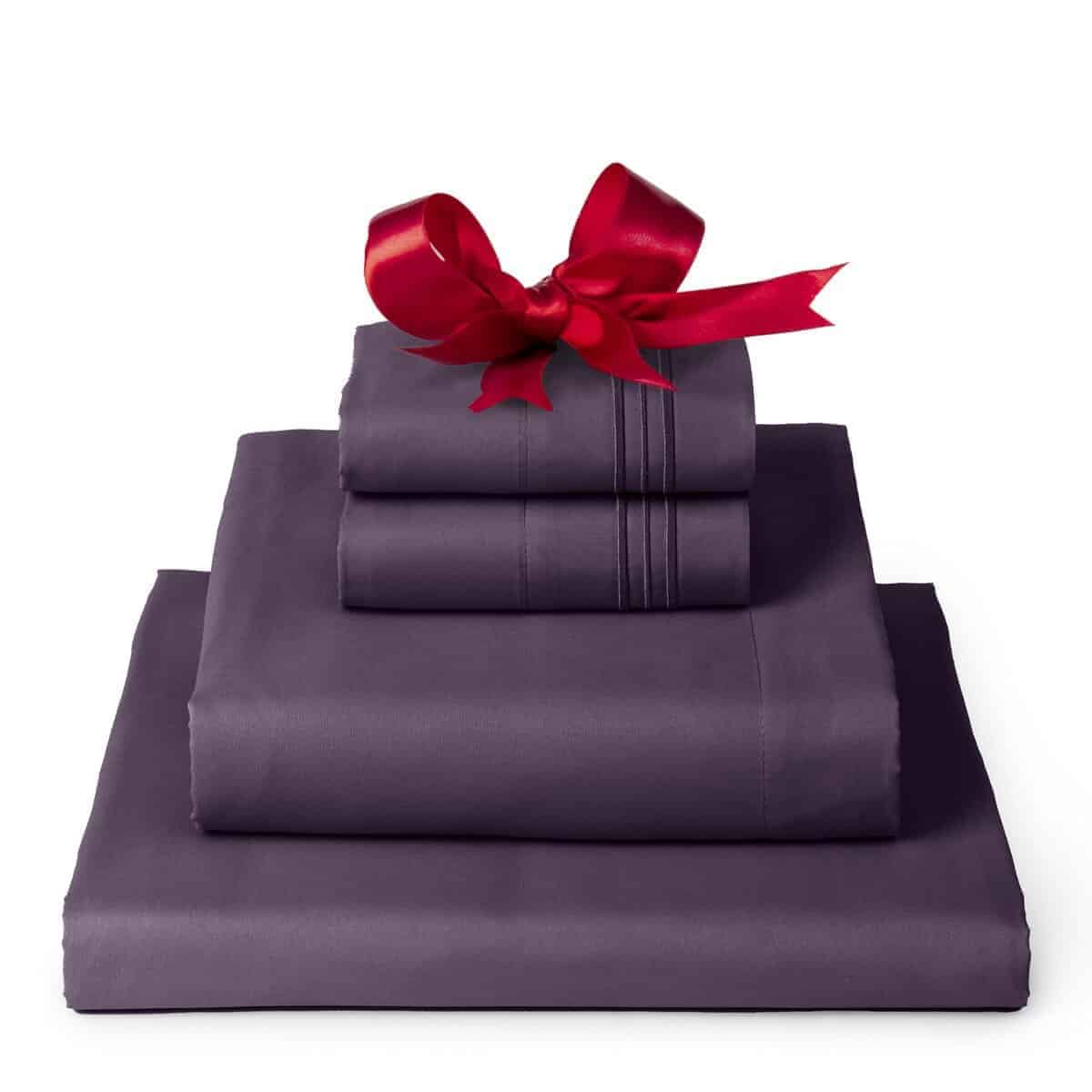 Juego de sábanas Mellanni Twin XL - Colección -Morado