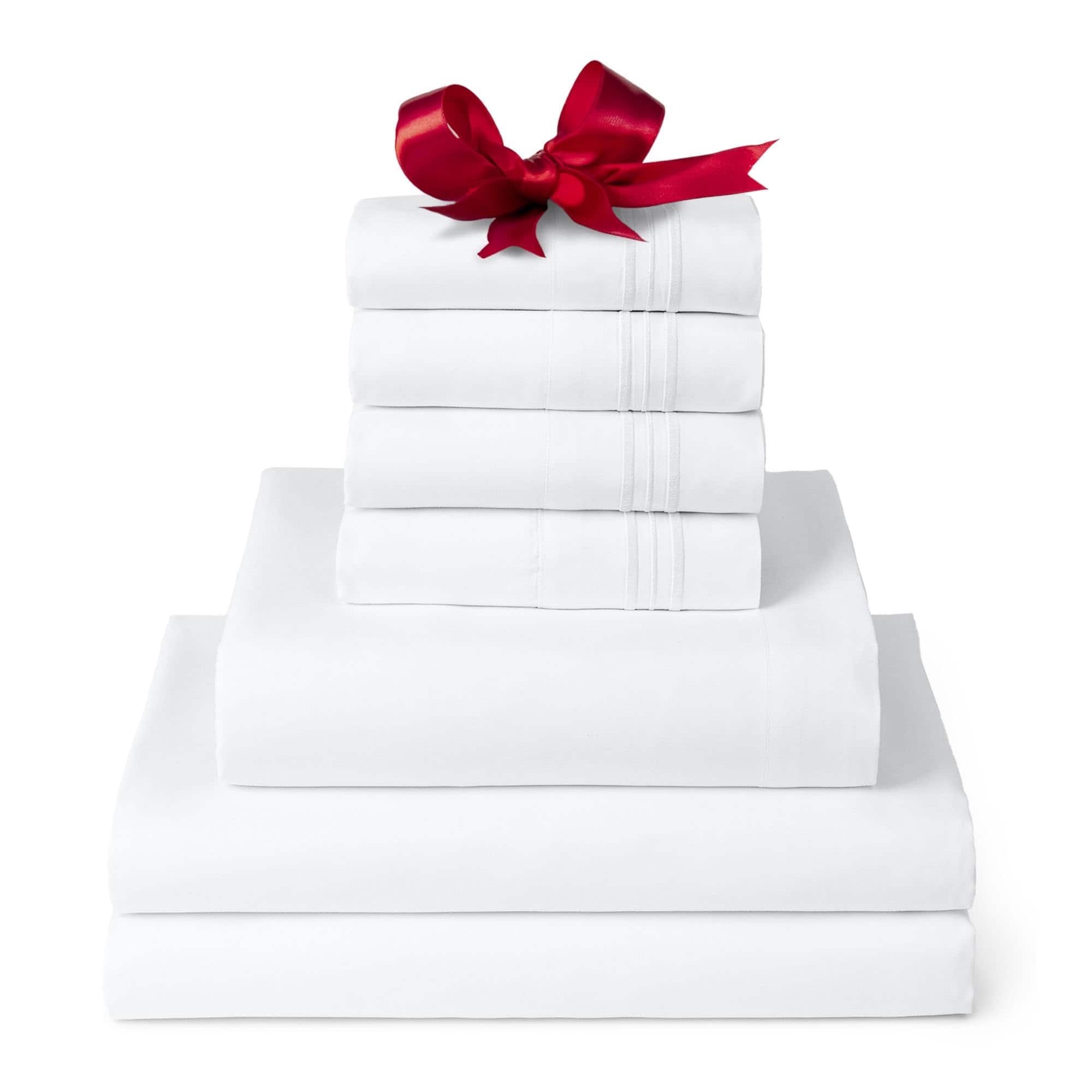 Juego de sábanas Split King Mellanni - -Blanco