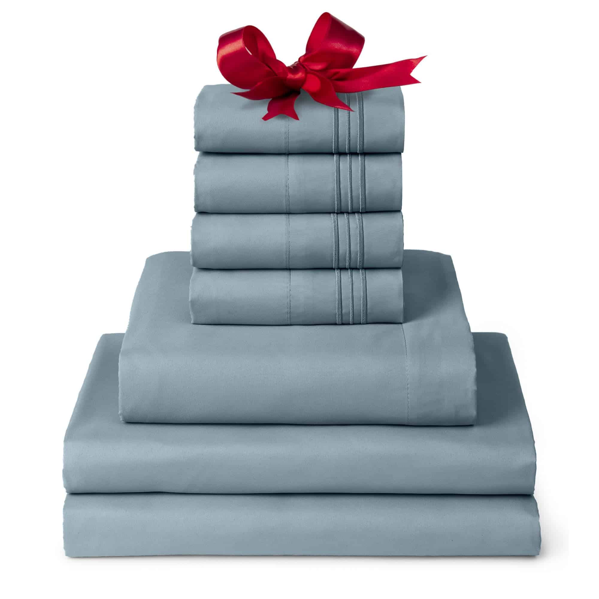 Juego de sábanas Mellanni Split King - -Azul Spa