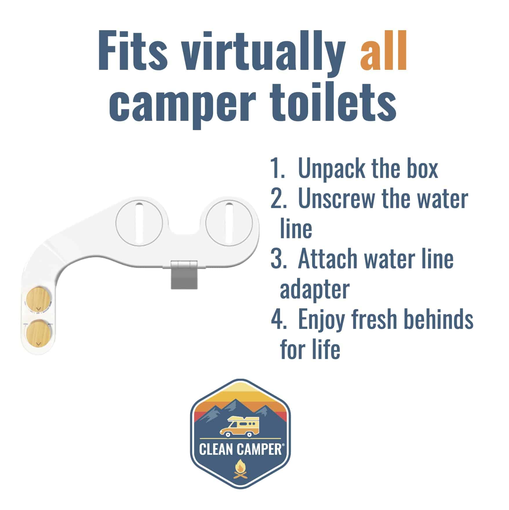 Bidé para RV de Clean Camper | Autolimpieza, Doble - Imagen 8