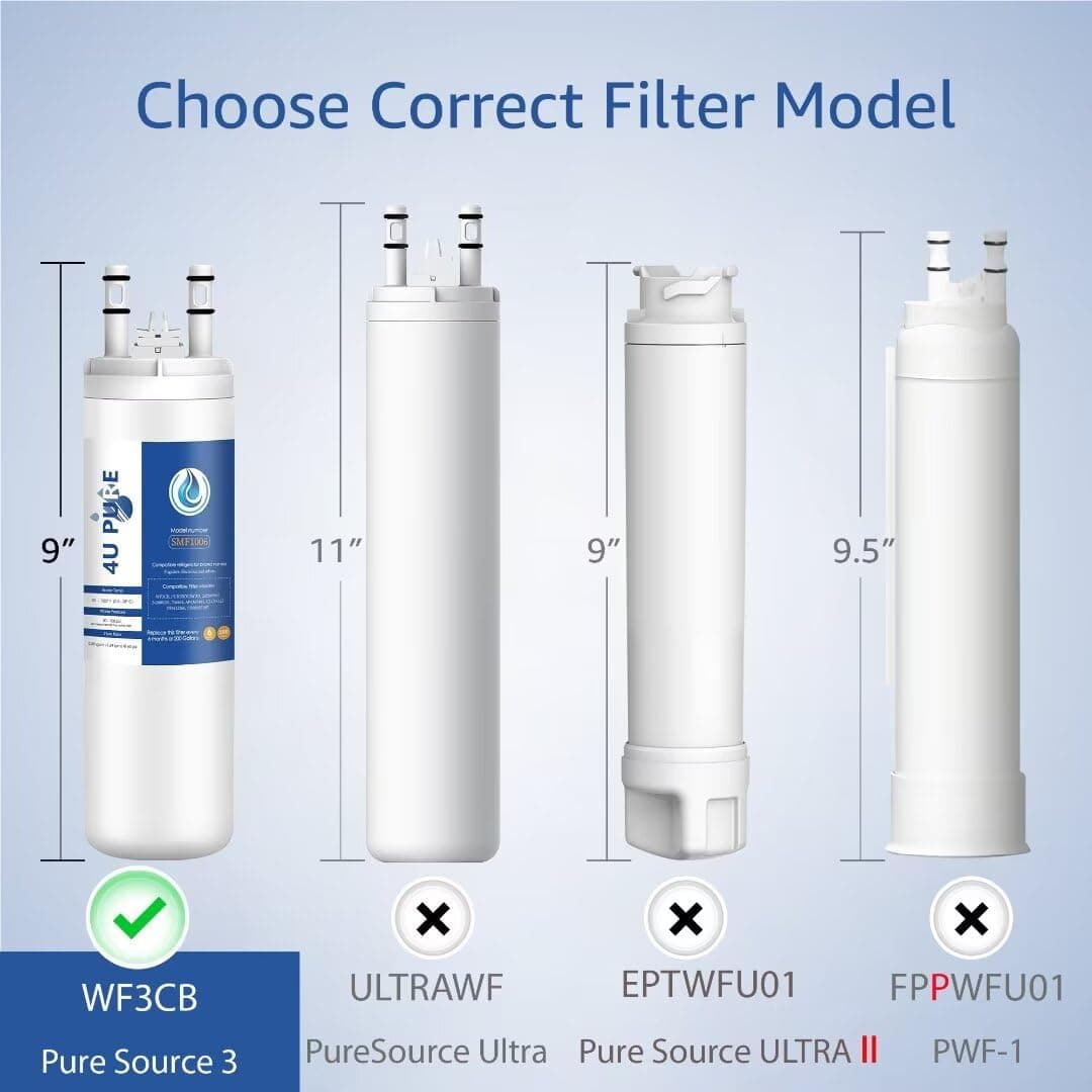 Filtro de Agua para Refrigerador Compatible con WF3CB, - Imagen 3