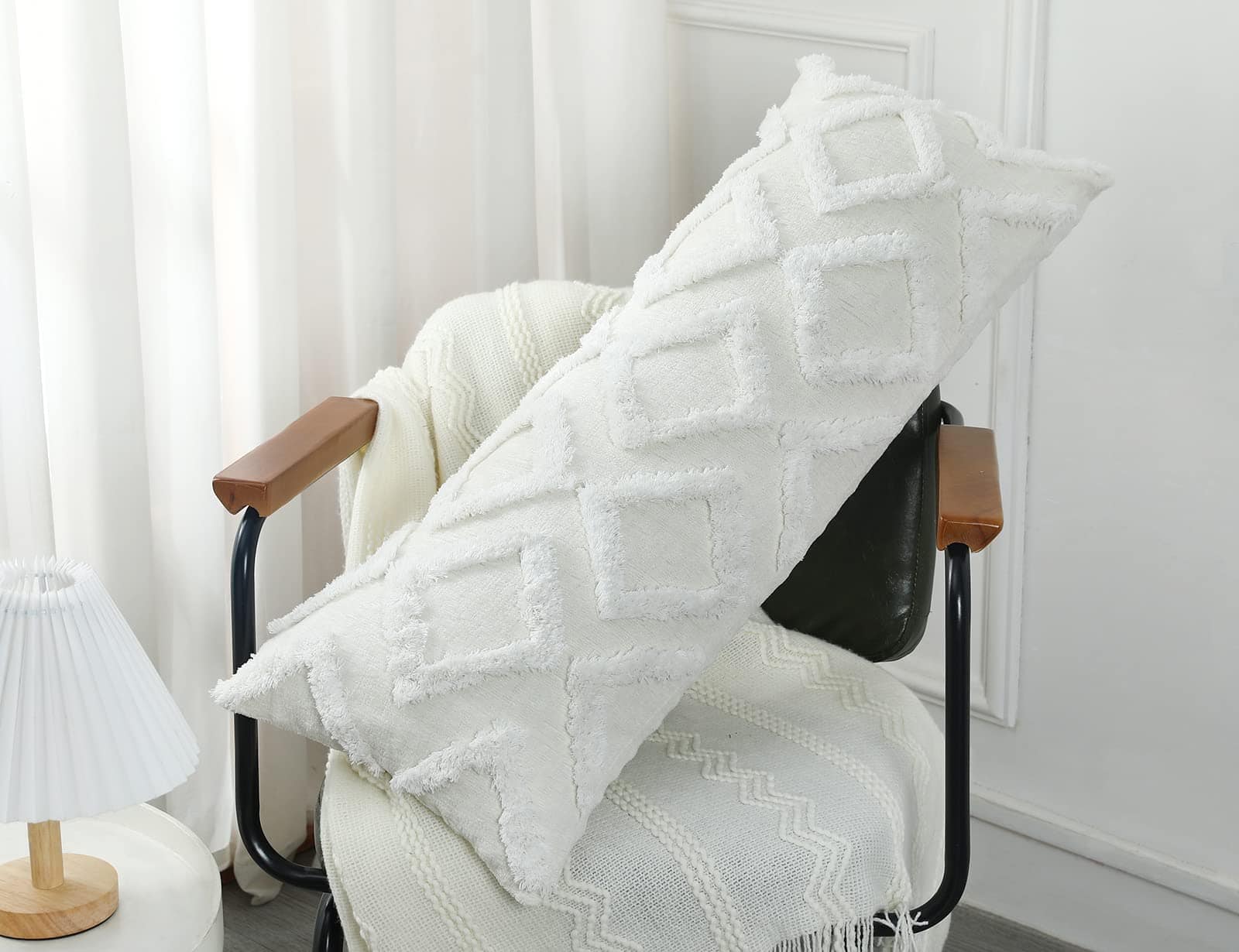 Fundas de Almohada Extra Largas con Diseño de Diamante - Imagen 4