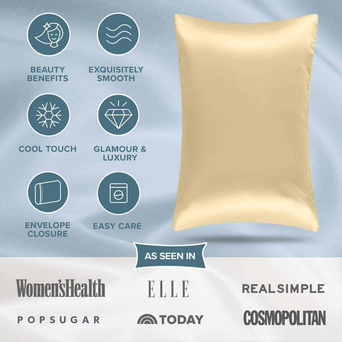 Funda de Almohada de Seda 100% Mulberry Bare Home para - Imagen 5