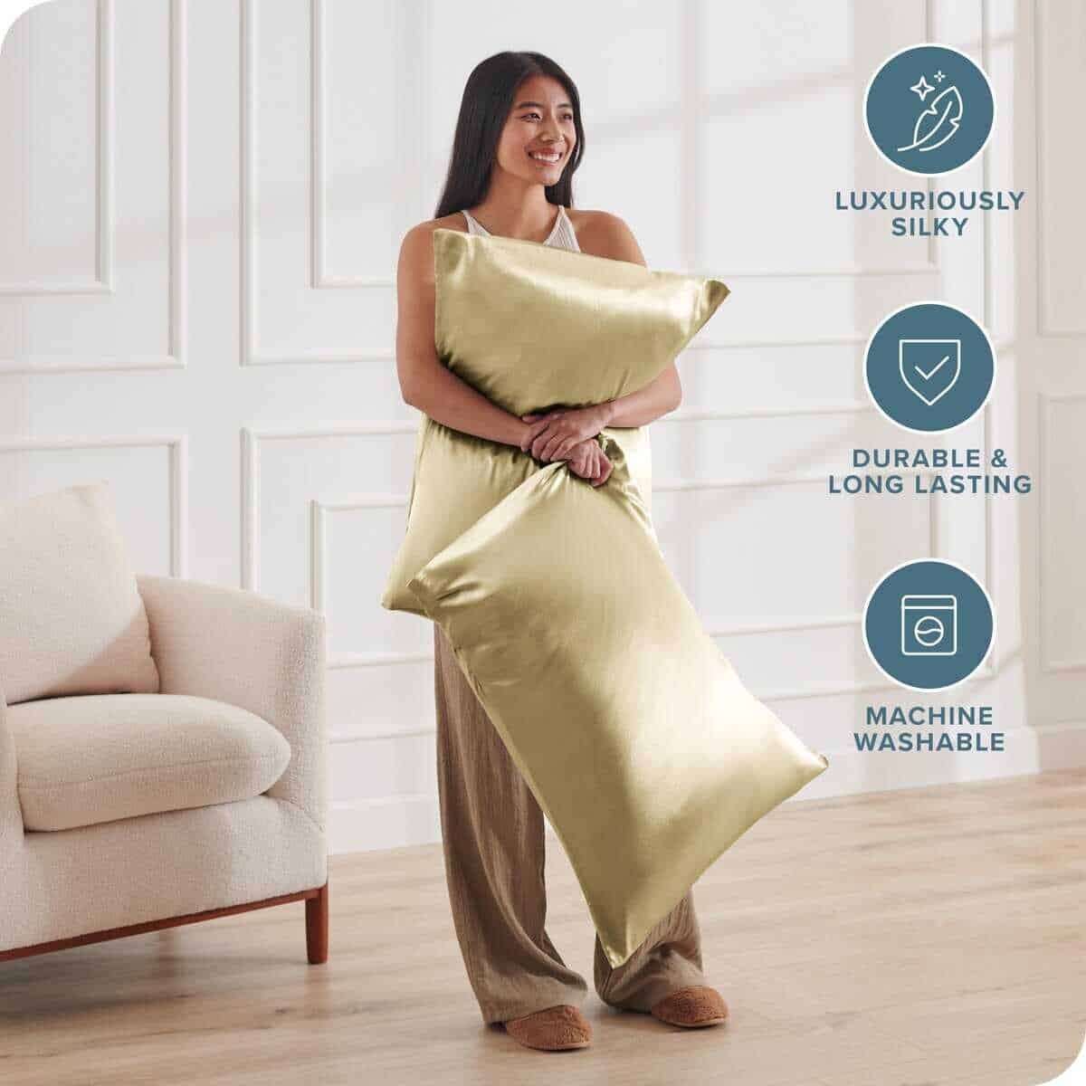 Funda de Almohada de Seda 100% Mulberry Bare Home para - Imagen 8