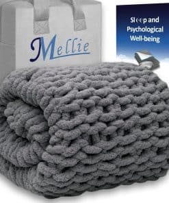 Manta de Lana Gruesa Mellie, Manta de Punto de Cable de