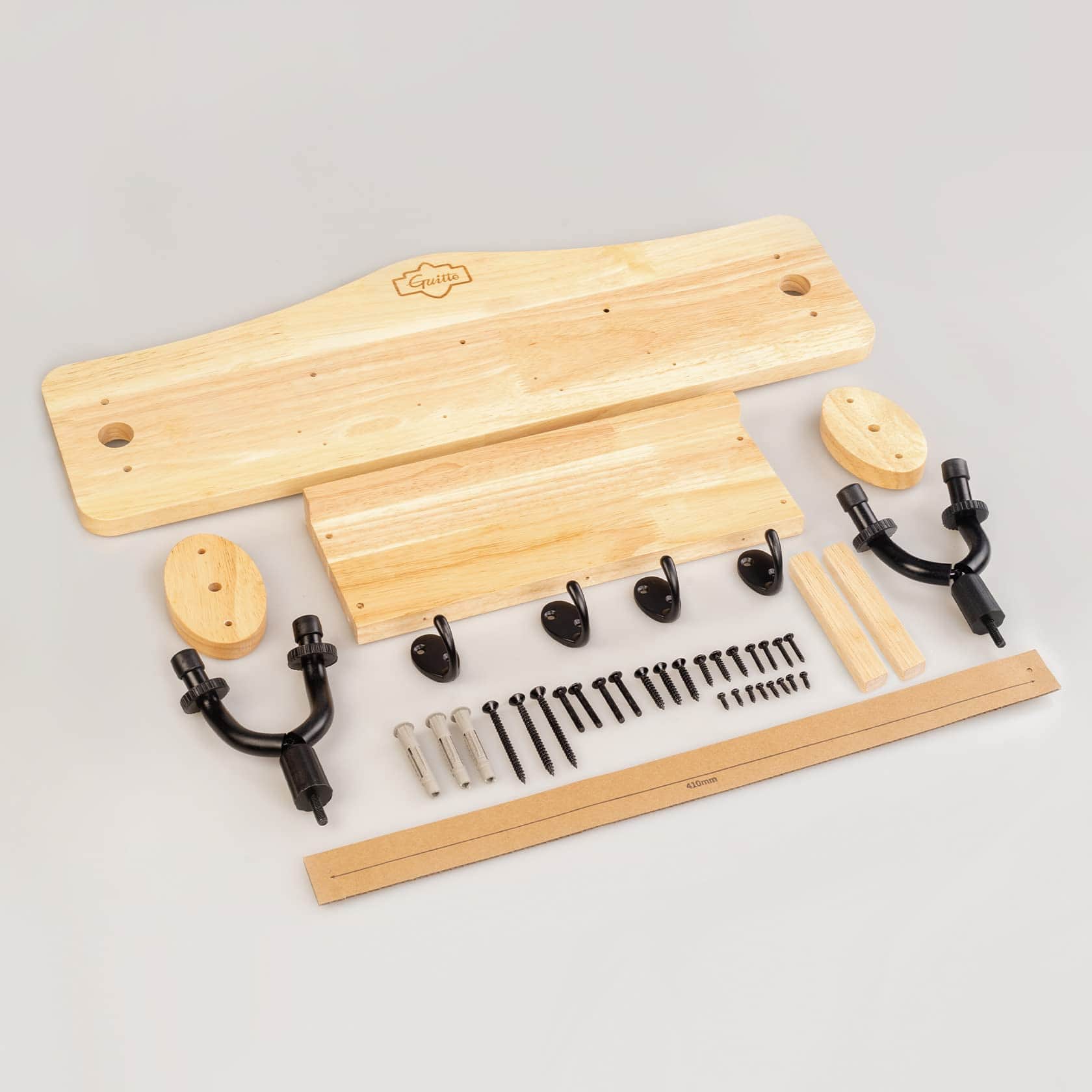 Soporte de Pared para Guitarra GUITTO con Estante de Madera - Imagen 3