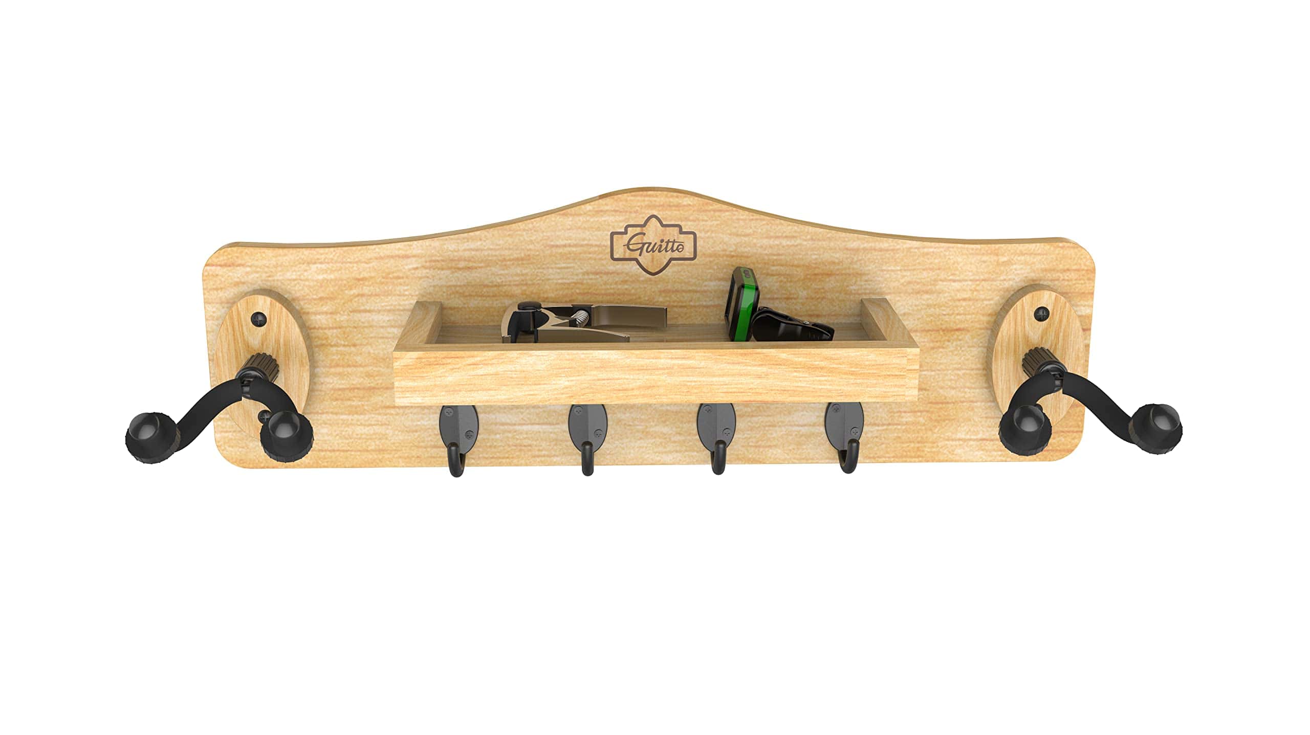 Soporte de Pared para Guitarra GUITTO con Estante de Madera - Imagen 10