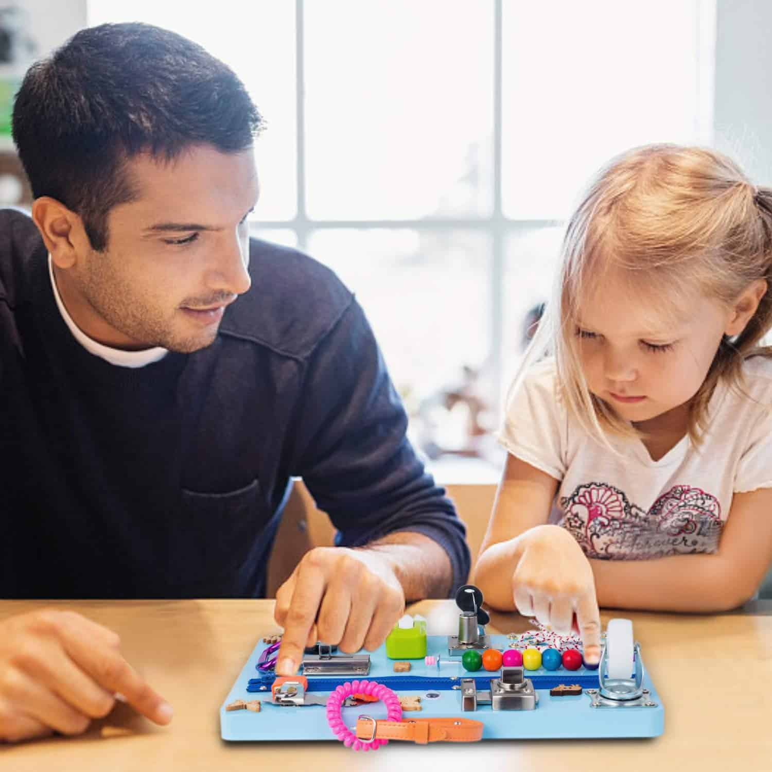 Tablero Montessori EBIOO Busy Board Azul - Tablero - Imagen 3