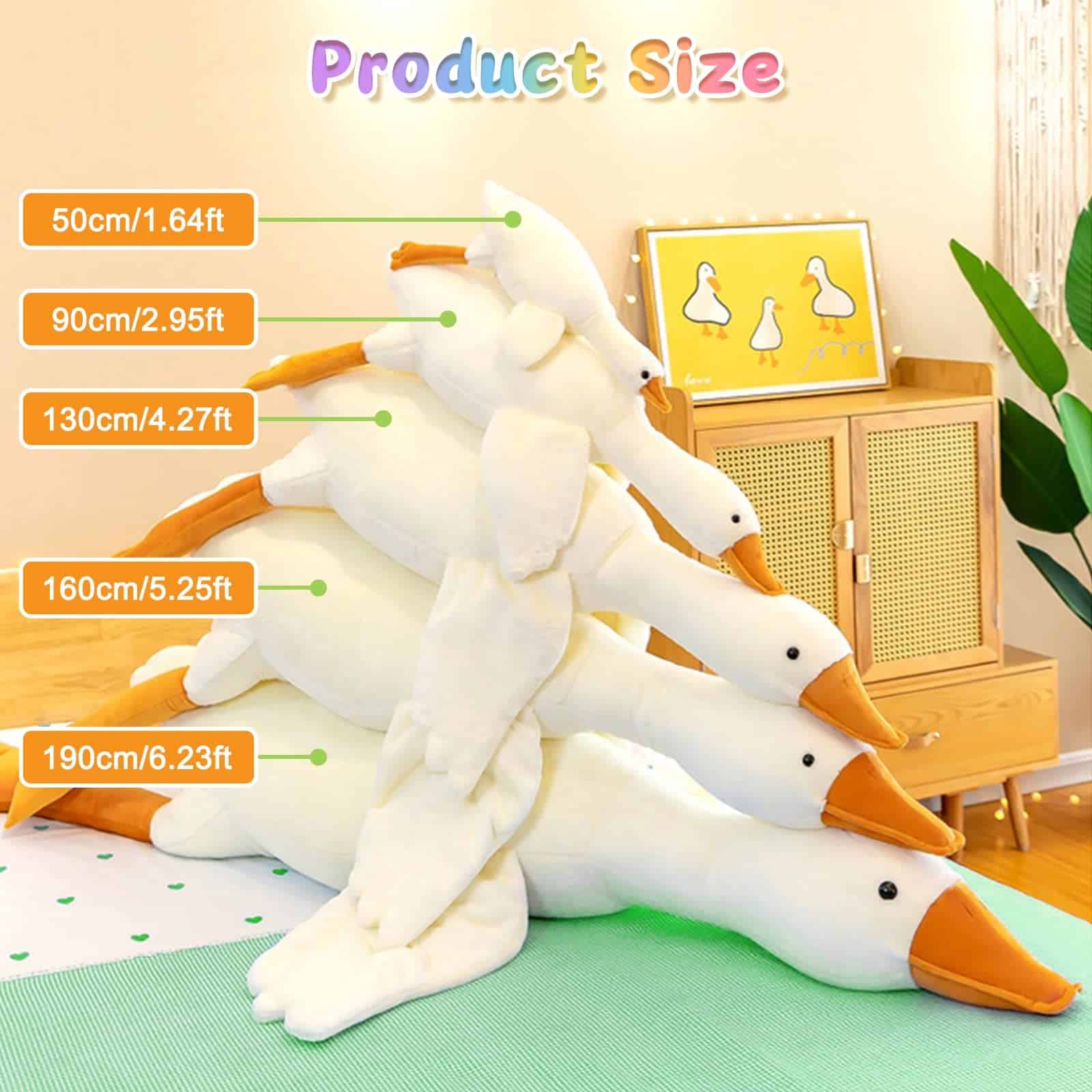 Peluche de ganso CottonStar de 75 pulgadas, juguete de - Imagen 5