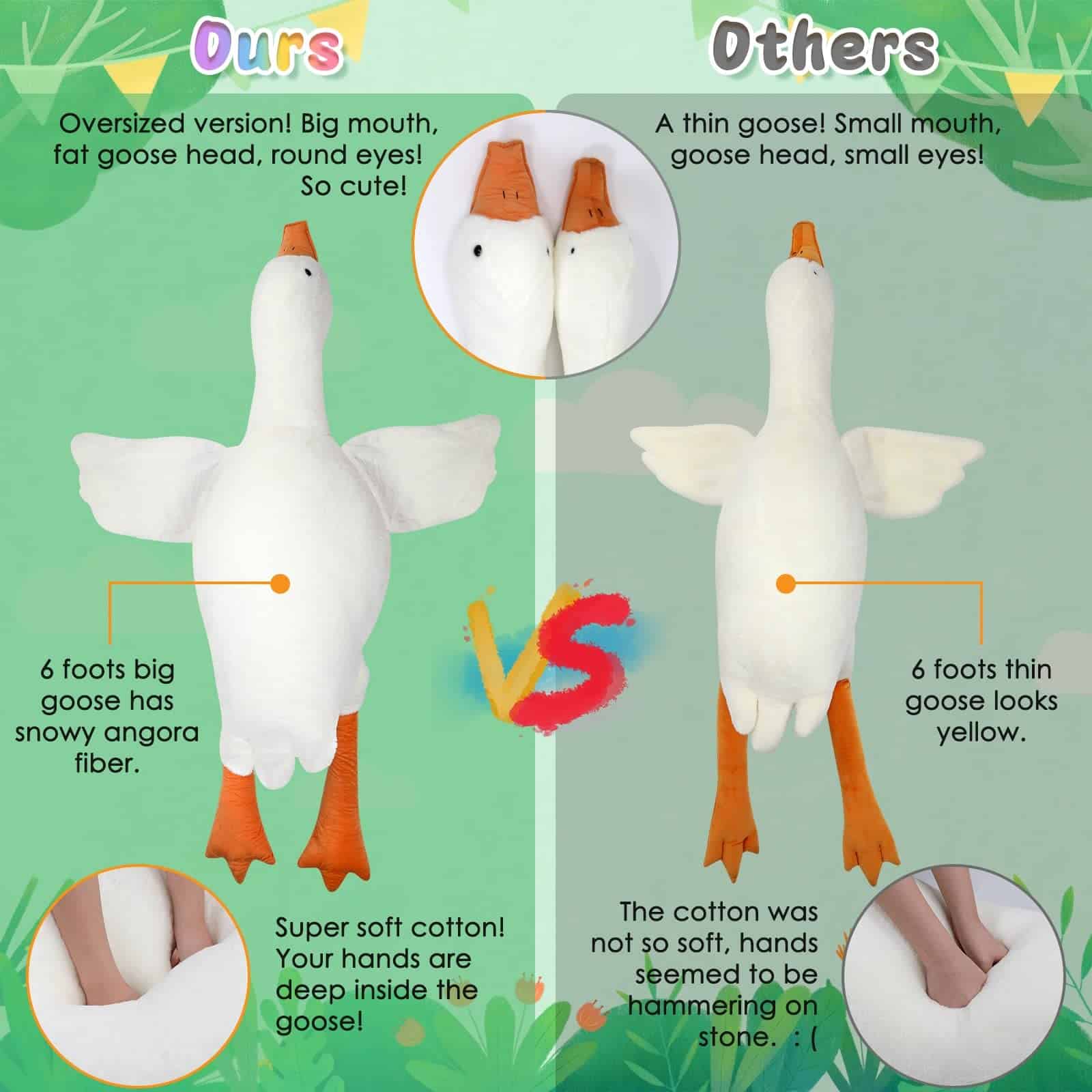 Peluche de ganso CottonStar de 75 pulgadas, juguete de - Imagen 3