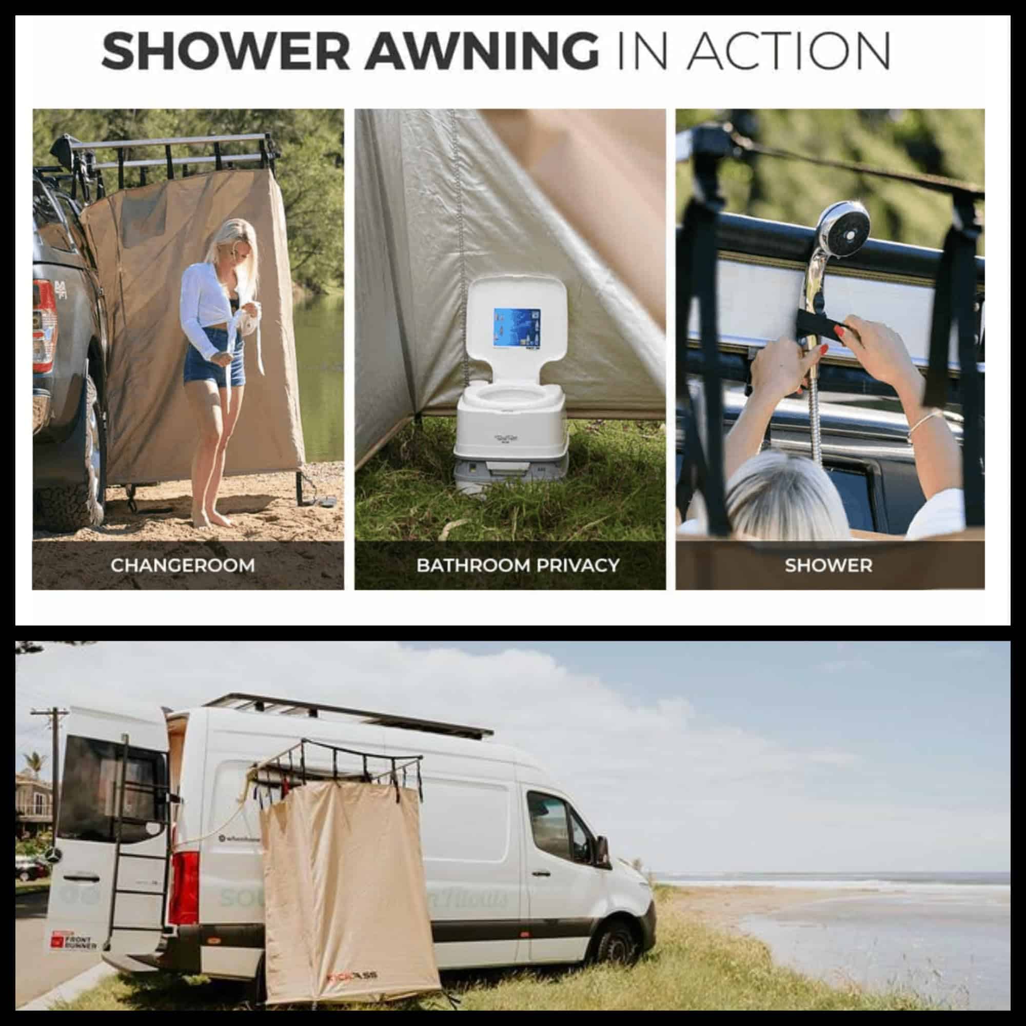 Tienda de ducha instantánea KickAss Ensuite para acampar - Imagen 4