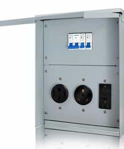 Panel de toma de corriente temporal AXOTEN, Panel eléctrico