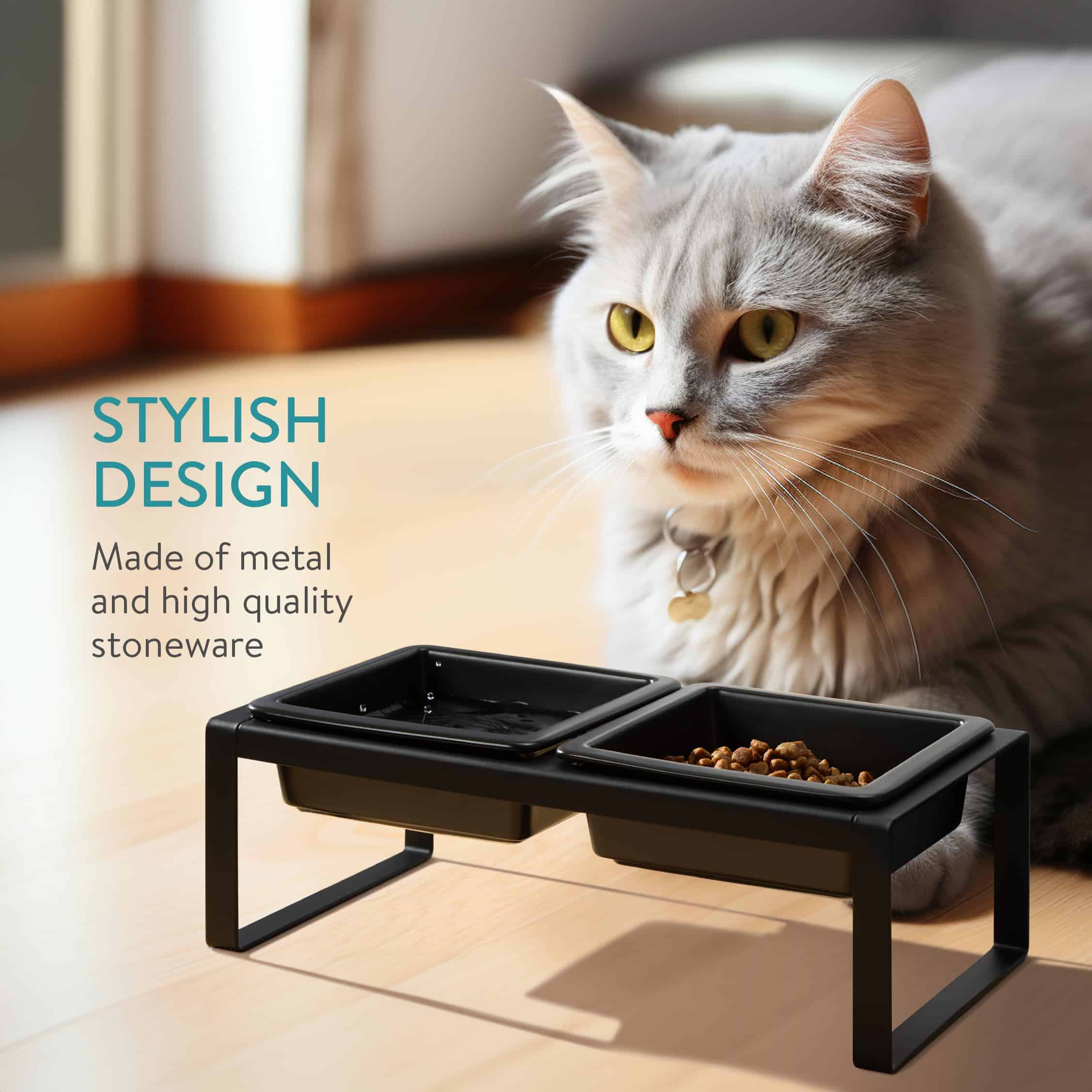 Estación de Alimentación Elevada para Mascotas Navaris - - Imagen 4