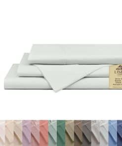 Juego de sábanas de algodón percal 100% Linen -Gris Paloma