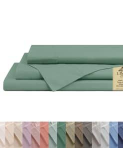 Juego de sábanas de algodón percal 100% -Verde Oscuro