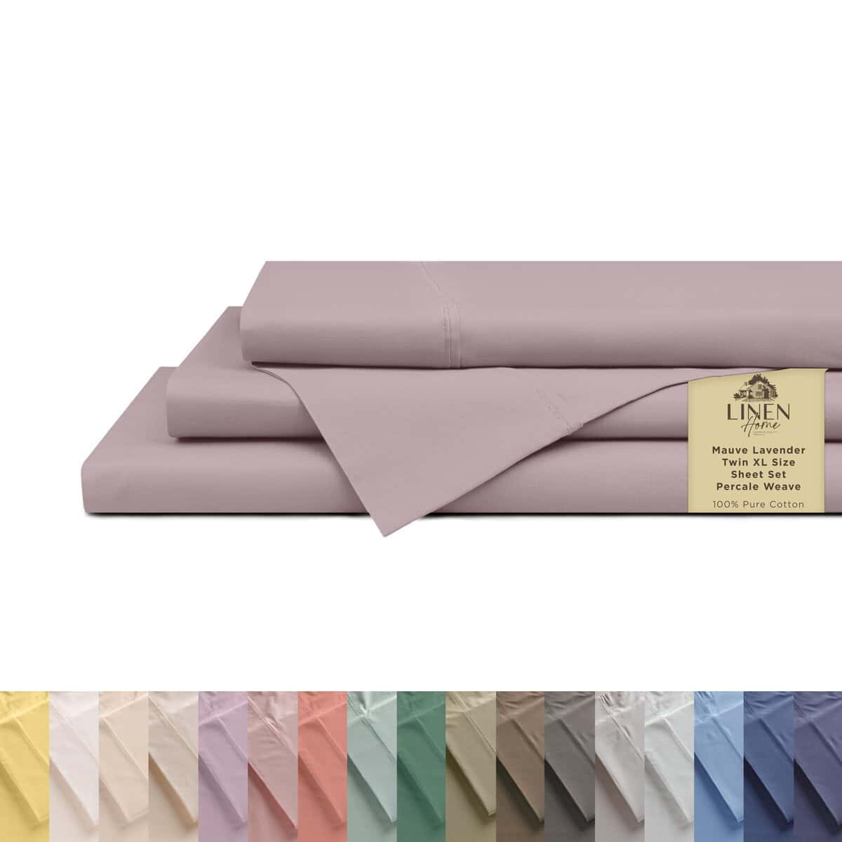 Juego de Sábanas de 100% Algodón Percale Twin XL, Color