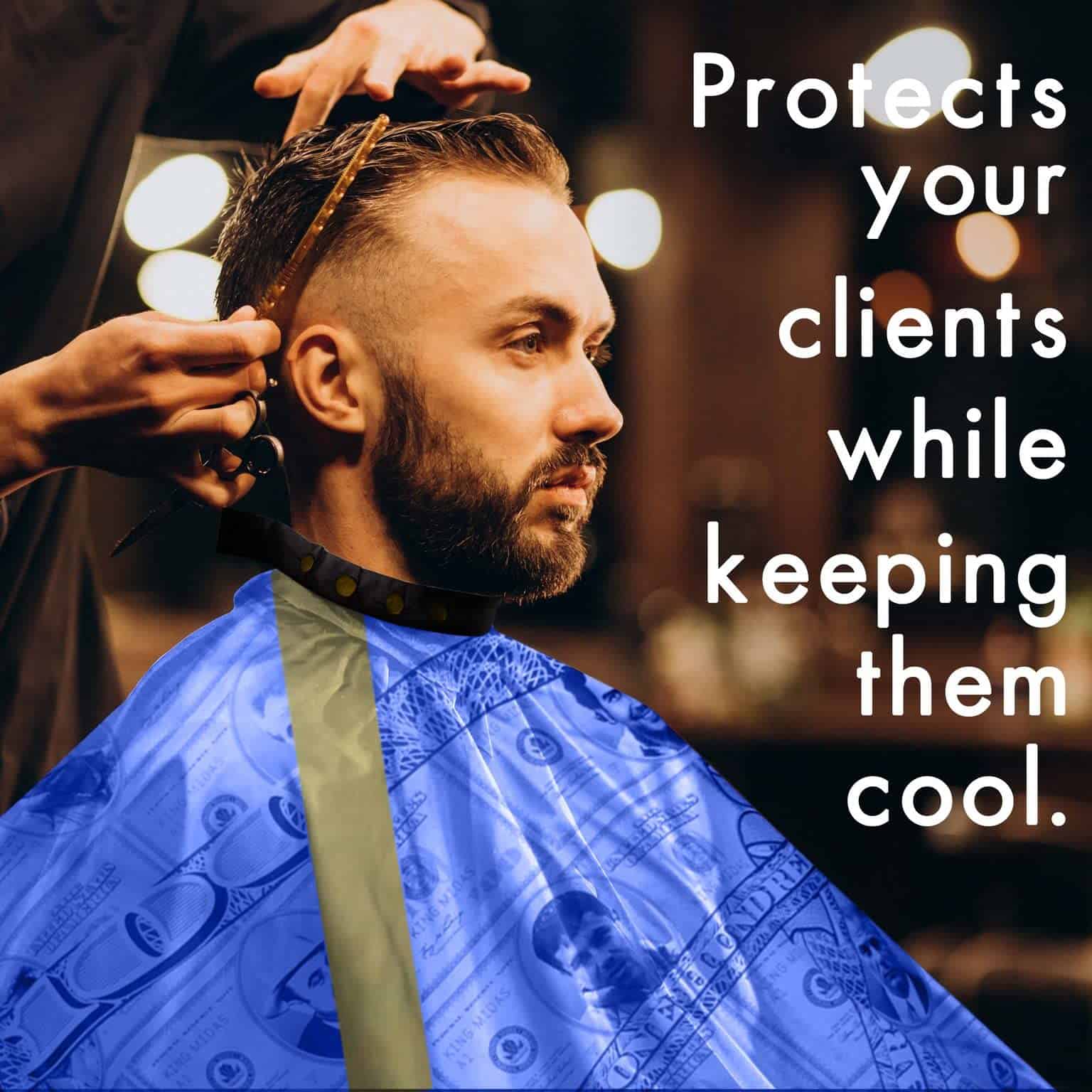 Capa de Barbero King Midas Empire Boss Money - -Azul - Imagen 5