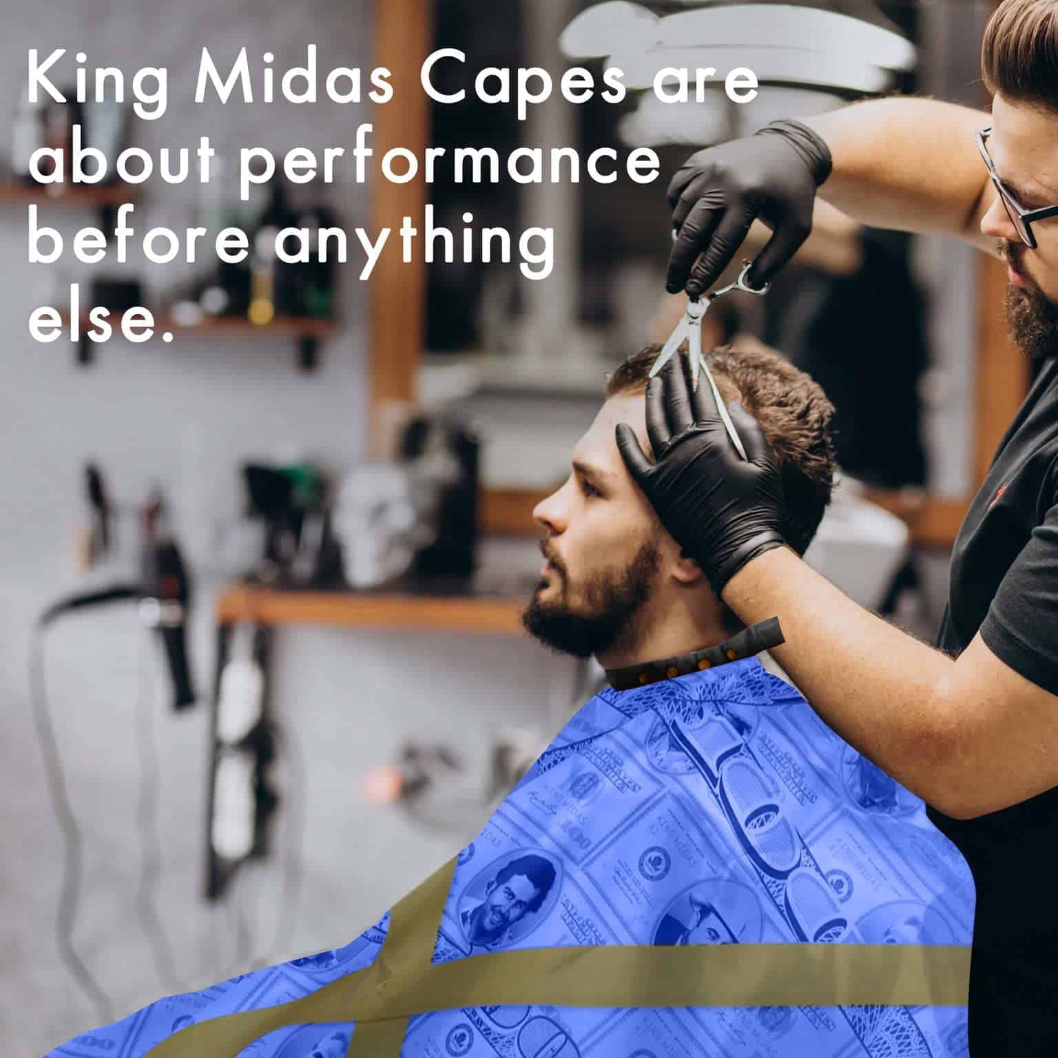 Capa de Barbero King Midas Empire Boss Money - -Azul - Imagen 3