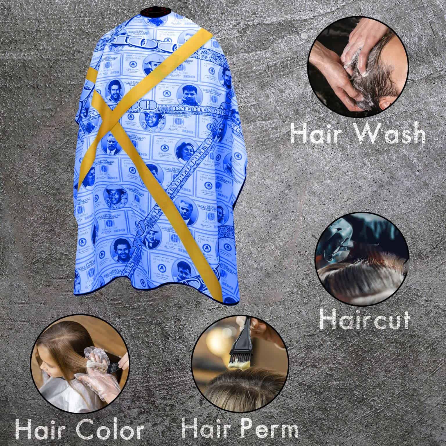 Capa de Barbero King Midas Empire Boss Money - -Azul - Imagen 6