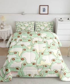 Juego de Edredón de Rana Linda para Adolescentes Tamaño