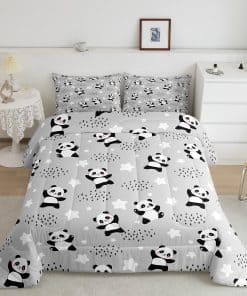 Juego de edredón completo Homewish Cute Panda, conjunto de