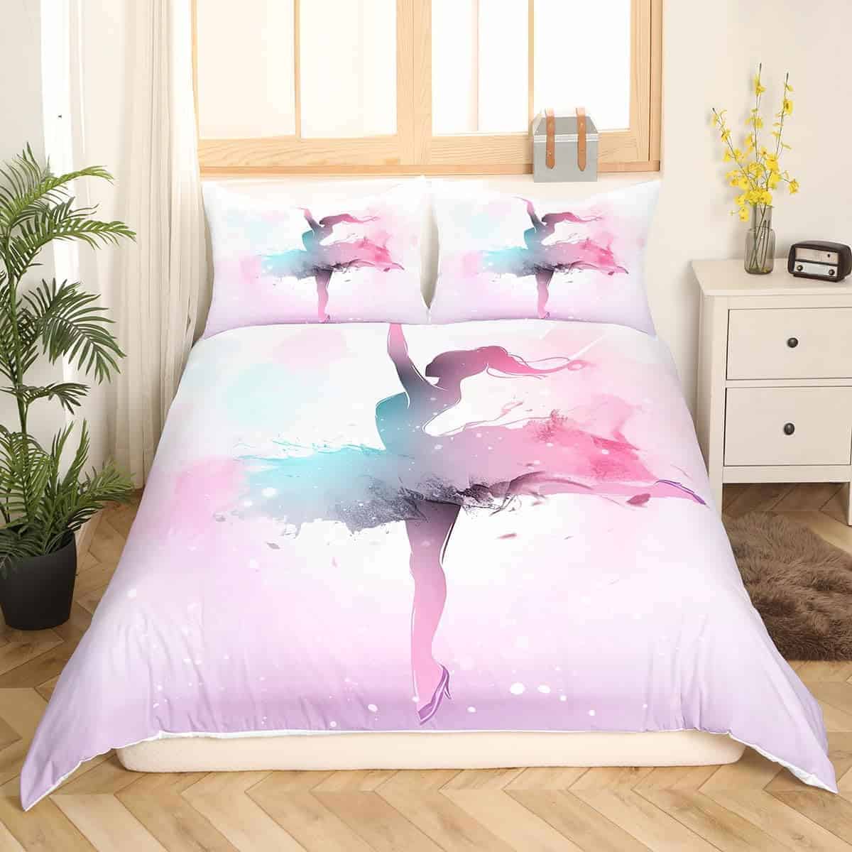 Funda de Edredón Bailarina Girl, Juego de Ropa de Cama Azul - Imagen 4