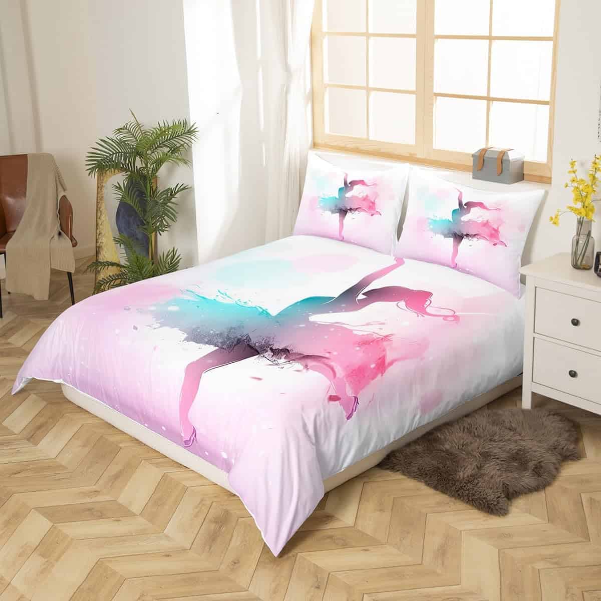 Funda de Edredón Bailarina Girl, Juego de Ropa de Cama Azul - Imagen 3