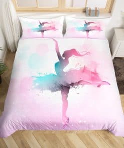 Funda de Edredón Bailarina Girl, Juego de Ropa de Cama Azul