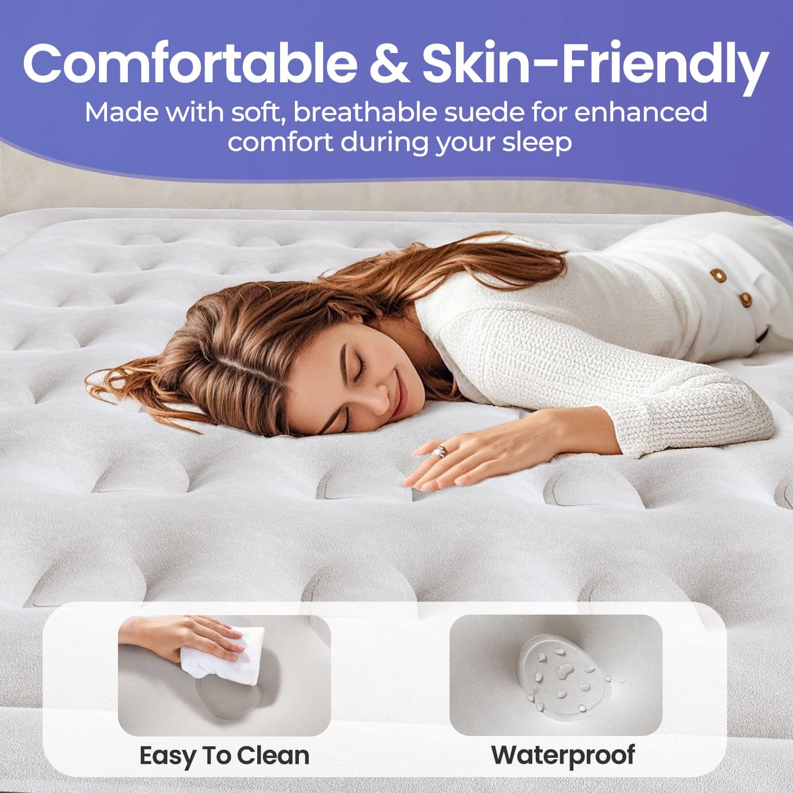 Colchón de aire OhGeni Cal King con bomba incorporada para - Imagen 10