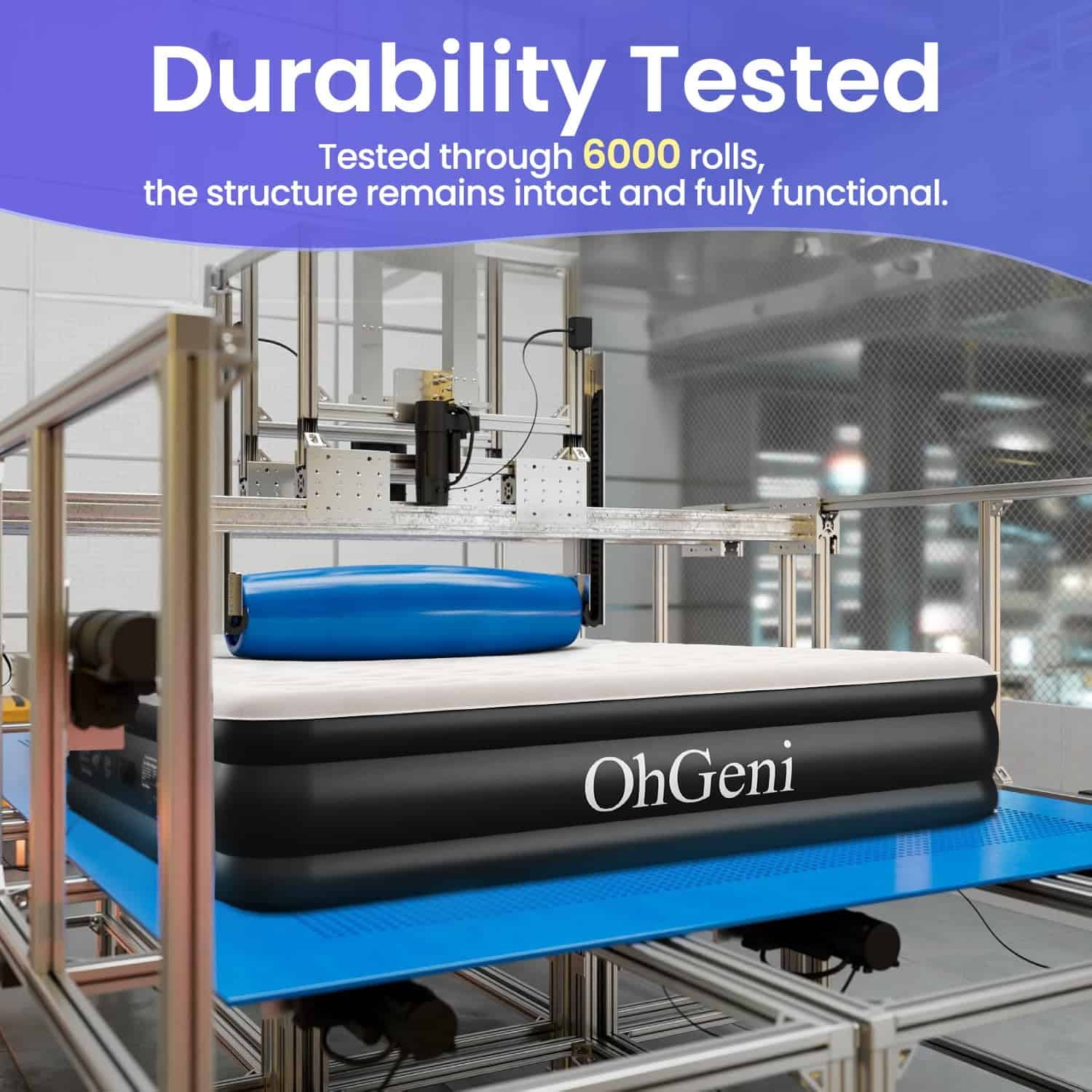 Colchón de aire OhGeni Cal King con bomba incorporada para - Imagen 4