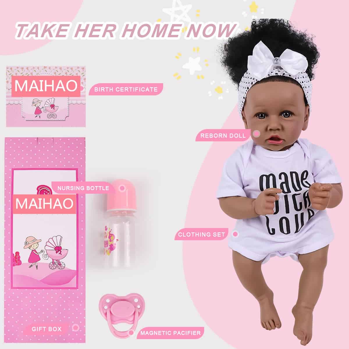 MUÑECA REALISTA MAIHAO de 22 pulgadas con cuerpo suave de - Imagen 7