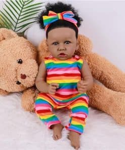 Muñecas Bebé Reborn Niña Negra con Cuerpo Blando Niñas