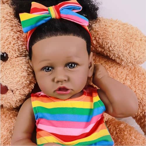 Muñecas Bebé Reborn Niña Negra con Cuerpo Blando Niñas - Imagen 3