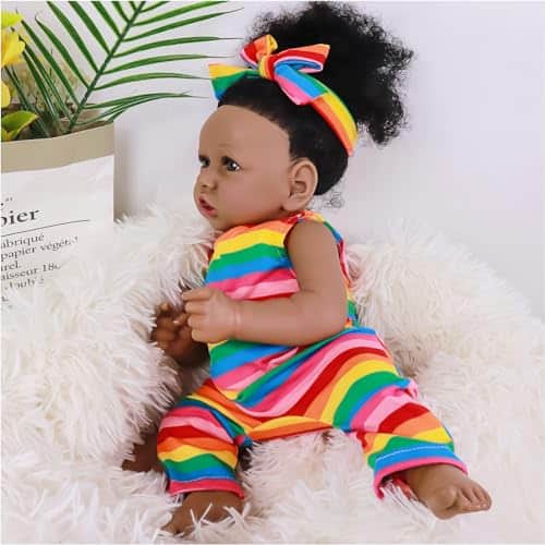 Muñecas Bebé Reborn Niña Negra con Cuerpo Blando Niñas - Imagen 4