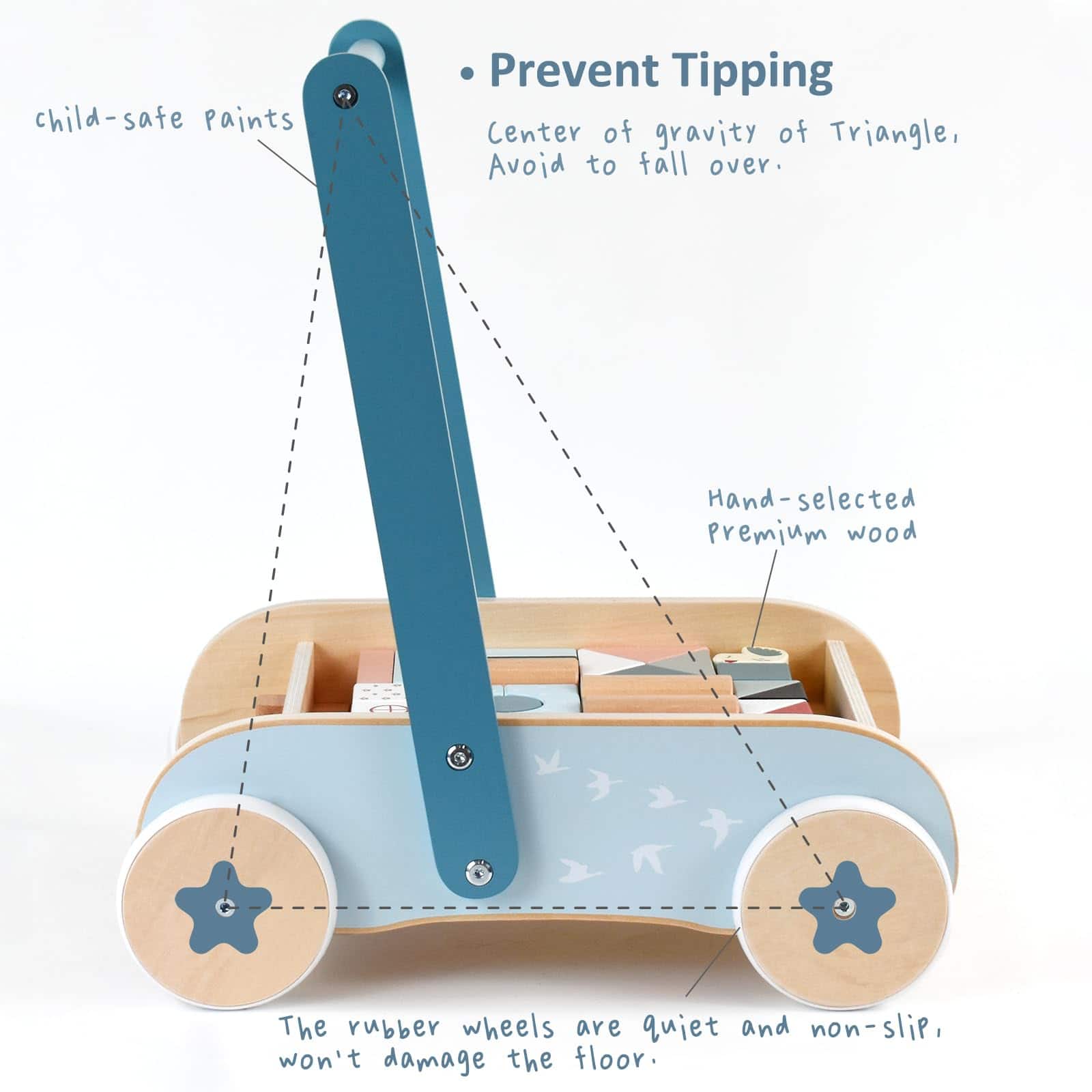 Par de Par de Madera Andador para Bebés, Andador de Empuje - Imagen 4