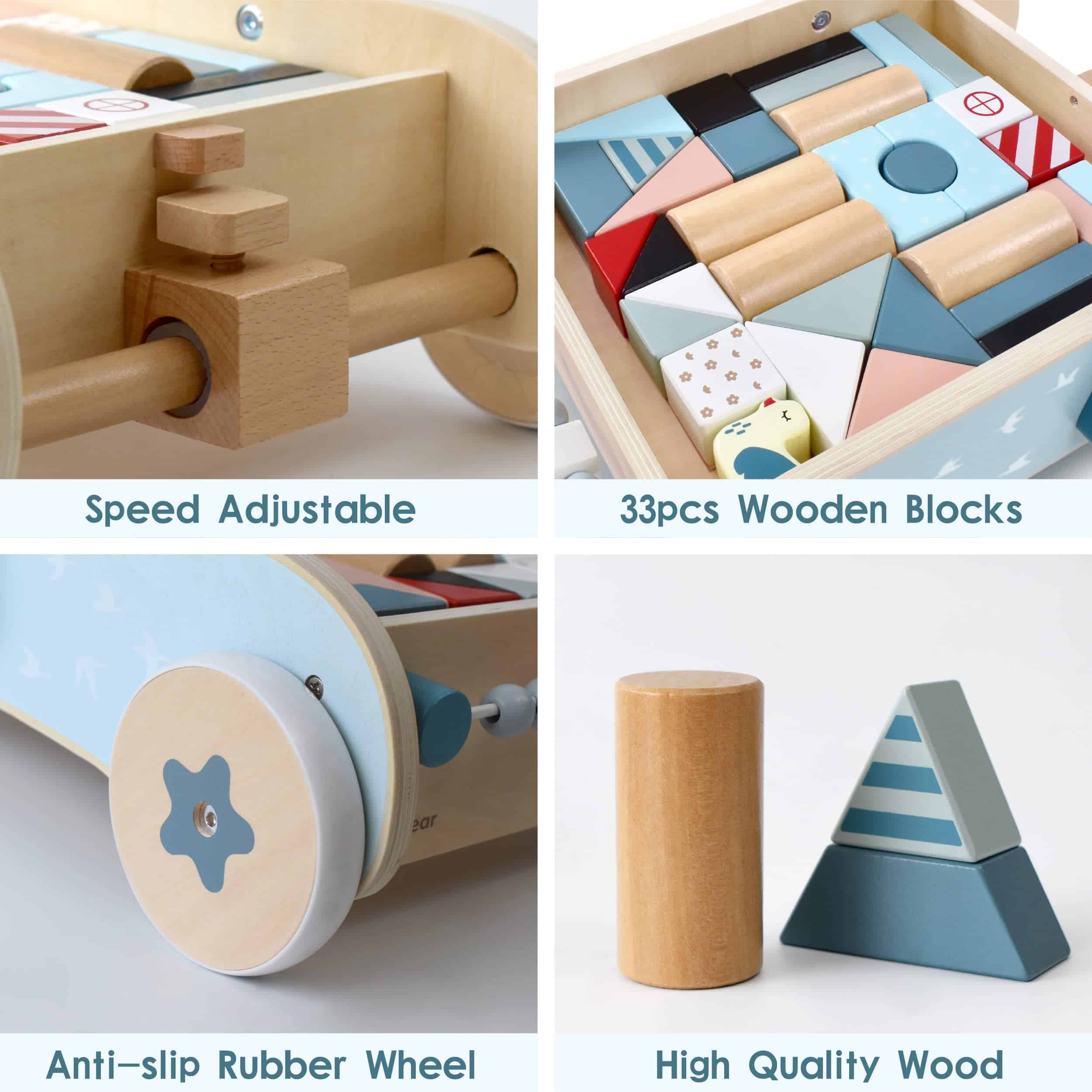 Par de Par de Madera Andador para Bebés, Andador de Empuje - Imagen 5