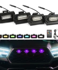 Luces LED de parrilla RGB ROCCS 4 PCS Compatible con Toyota