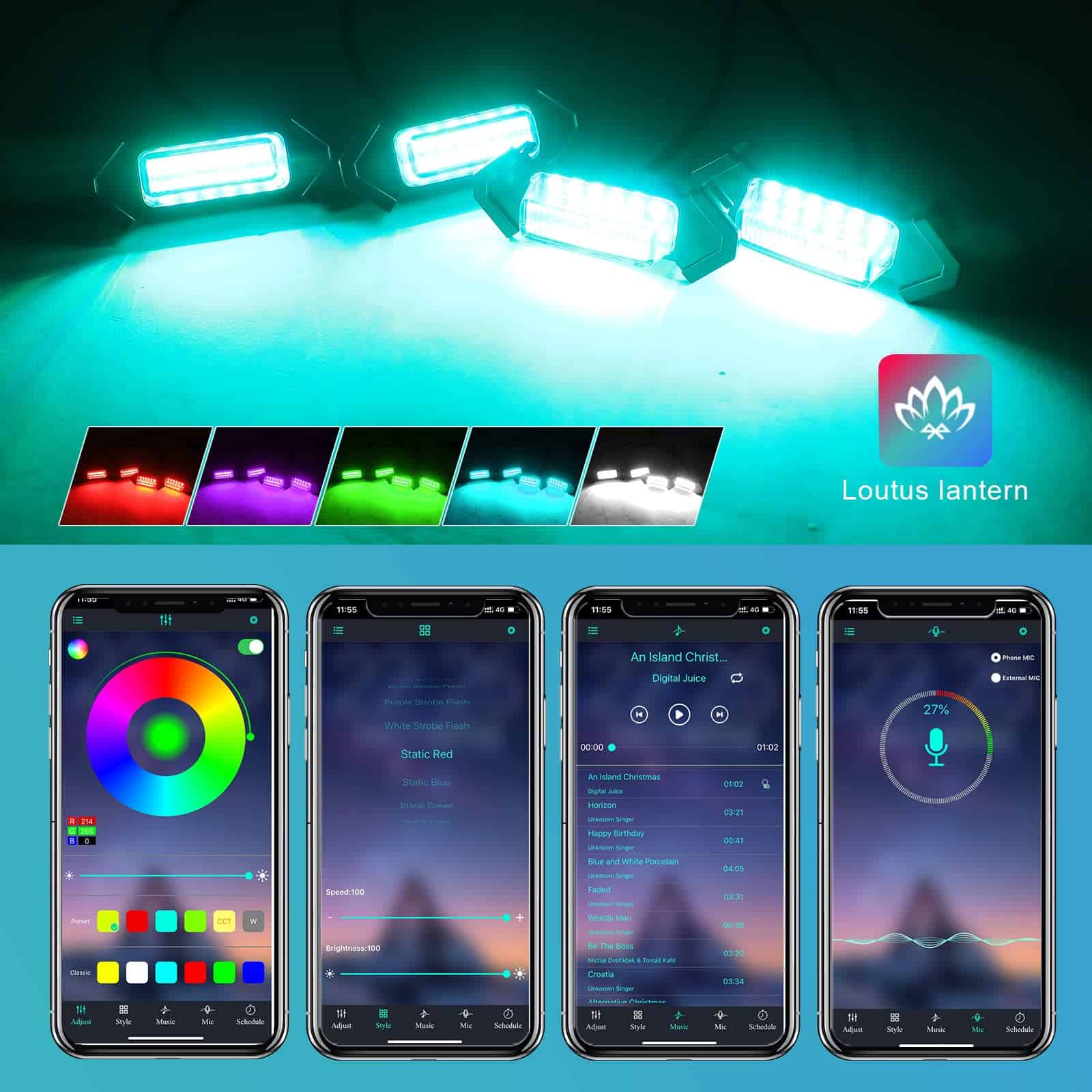 Luces de Parrilla RGB ROCCS 4 PCS Compatibles con Toyota - Imagen 4